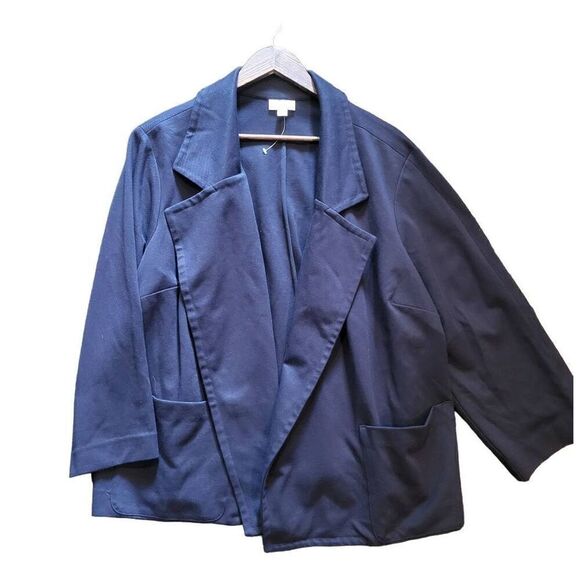 J. Jill Blazer Women's 2X Navy Blue Ponte Open No Buttons Stretch Comfort - Picture 1 of 4